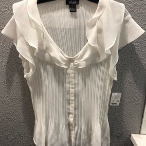 Camille cream colored blouse, size XL